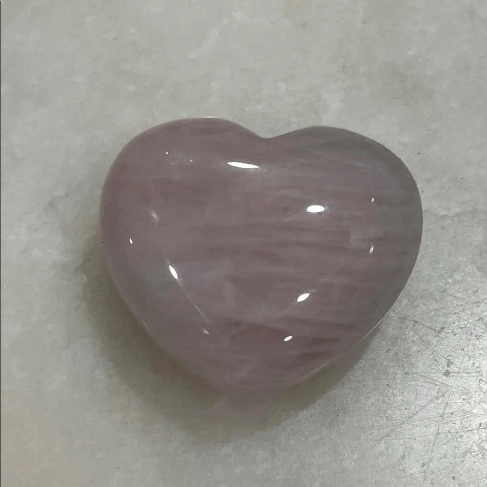 Pink Rose Quartz Heart-Shaped Stone